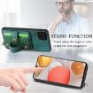 Samsung Galaxy A42 5G Retro Cross Wristband Wallet Leather Back Phone Case Green - 5