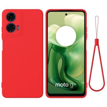 Red Silicone Shockproof Phone Case for Motorola Moto G04/G24 - 1
