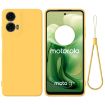 Yellow Liquid Silicone Shockproof Phone Case for Motorola Moto G04/G24 - 1