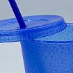 Large Summer Glitter Water Cup Plastic Ice Cold Drink Bottle with Straw Yellow - 4