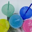 Large Summer Glitter Water Cup Plastic Ice Cold Drink Bottle with Straw Yellow - 5