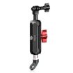 PULUZ Motorcycle Rearview Oblique CNC Metal Magic Arm Rod Mount - 3