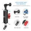 PULUZ Motorcycle Rearview Oblique CNC Metal Magic Arm Rod Mount - 5