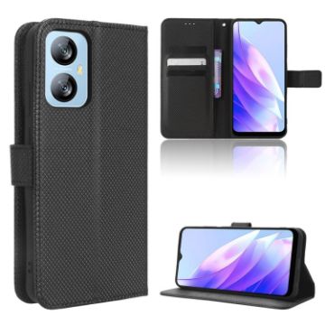 Blackview A52/A52 Pro Diamond Texture Leather Phone Case - Black - 1