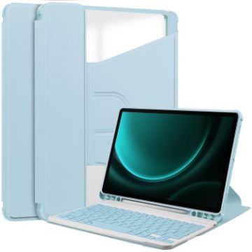 Samsung Galaxy Tab S9 FE+ Smart Leather Case with Keyboard - Sky Blue - 1
