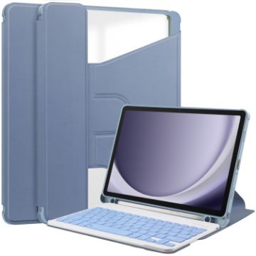 Samsung Galaxy Tab A9+ 360 Rotation Smart Leather Case with Keyboard - 1