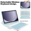 Samsung Galaxy Tab A9+ Smart Leather Case with Keyboard - Sky Blue - 6