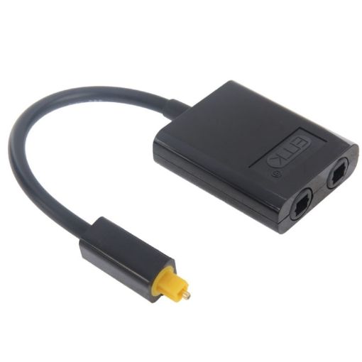 EMK Digital Toslink Optical Fiber Audio Splitter 1 to 2 Cable Adapter - 1
