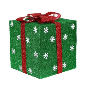 Christmas Day Mall Window Display Snowflake Gift Box 20cm Green - 1