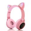Cute Cat Ear Bluetooth Headphones Pink - 1
