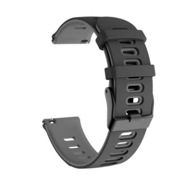 22mm Garmin Vivoactive 4/Venu 2 Silicone Watch Band - Black Grey - 1