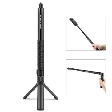 Picture of For Insta360 X3 PULUZ Rotary Handle Desktop Tripod Stand 110cm Selfie Stick Monopod (Black)