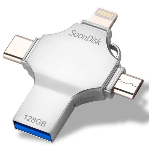 4 in 1 128GB USB 3.0 Flash Drive with OTG Function - 1