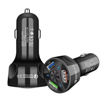 Picture of YSY-395KC QC3.0 3 USB 35W High Power Vehicle Charger/Mobile Phone Tablet Universal Vehicle Charger (Black)