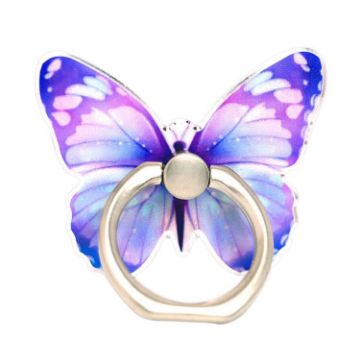 Picture of Cute Cartoon Butterfly Multifunctional Finger Ring Cell Phone Holder 360 Degree Rotating Universal Phone Ring Stand, Color: Purple