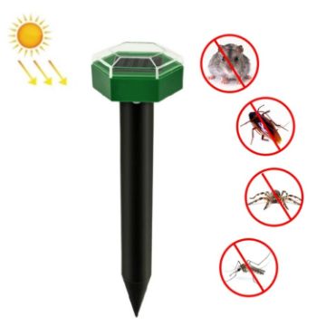 Hexagonal Solar Ultrasonic Mole Repeller - Outdoor Animal Repeller - 1