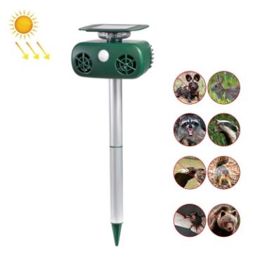 SK628 Solar Powered Animal Repeller with Strobe Light - Green - 1