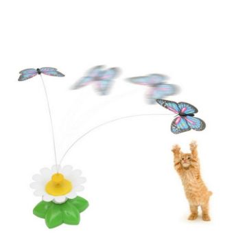 Electric Butterfly Pet Cat Toy - Interactive Flying Around Flower - 1