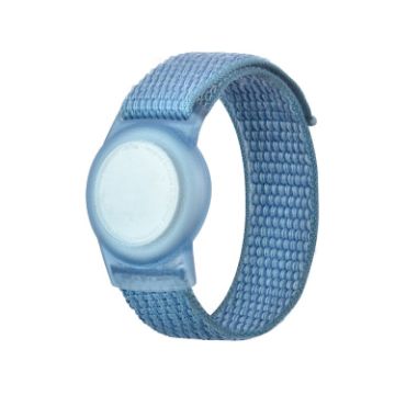 170mm AirTag Tracker Nylon Strap Wristband Case - Capu Blue - 1