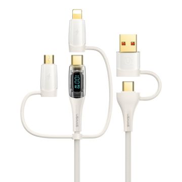 USAMS PD 100W 6 in 1 Fast Charge Data Cable 1.2m Beige - 1