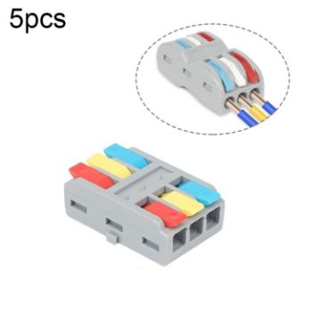 Picture of 5pcs LT-3 3 In 3 Out Colorful Quick Line Terminal Multi-Function Dismantling Wire Connection Terminal