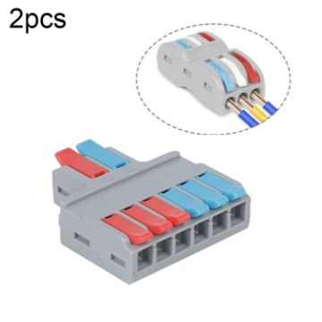 Picture of 2pcs LT-626 2 In 6 Out Colorful Quick Line Terminal Multi-Function Dismantling Wire Connection Terminal