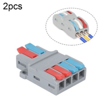 Picture of 2pcs LT-624 2 In 4 Out Colorful Quick Line Terminal Multi-Function Dismantling Wire Connection Terminal