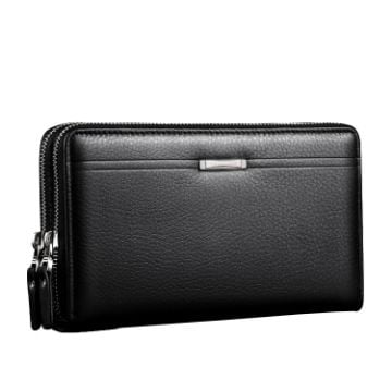 Picture of LEINASEN A80 Multi-Card Men Hand Bag Double Zip Big Capacity Wallet (Black)