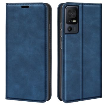 Picture of For TCL 40 SE Retro-skin Magnetic Suction Leather Phone Case (Dark Blue)