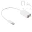 USB Female to 8pin Male OTG Adapter Cable, iOS 10.2 Support, 18cm White - 1
