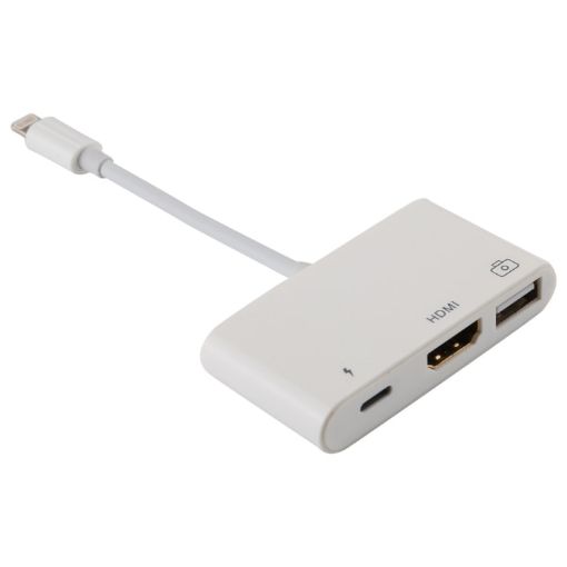 3 in 1 HDMI USB 8 Pin Charging Female to 8 Pin Male OTG Cable - 1
