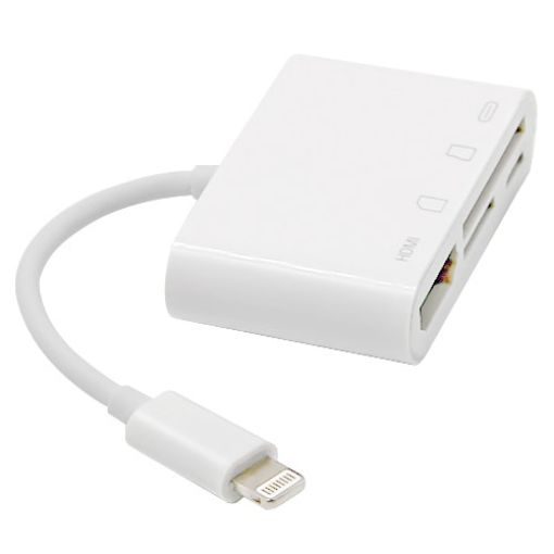 NK-103C 4 In 1 8 Pin to HDMI Converter Adapter - White - 1