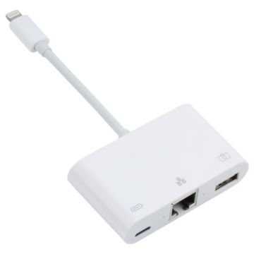 NK-107 3 in 1 8 Pin Male to USB + Ethernet + Power Adapter - 1
