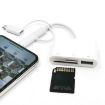 3 in 1 TF & SD Card Reader USB OTG Extender Adapter - White - 4