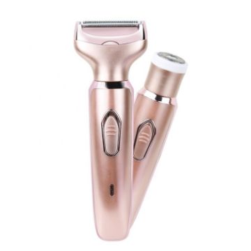 Picture of SONAX PRO SN-8977 Ladies Shaver 2 In 1 Washable USB Charging Hair Removal Device (Rose Gold)