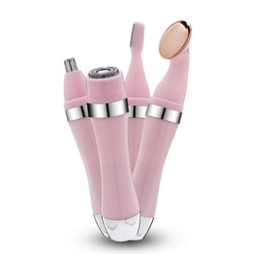 Picture of 4 In 1 Electric Shaver Home Eyebrow Knife Massage Import Cleansing Instrument (Pink)