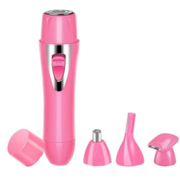 4 In 1 USB Shaver Nose Hair Trimmer - Pink - 1