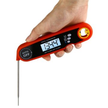Picture of Foldable Probe Waterproof Food Thermometer Kitchen Barbecue Fast Temperature Measurement Digital Display Electronic Thermometer (Red)
