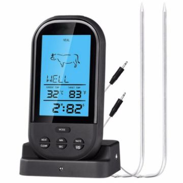 Picture of Wireless Digital LCD Display BBQ Thermometer Kitchen Digital Probe Thermometer Barbecue Temperature Tool