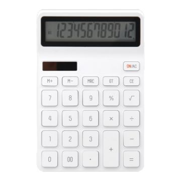 Picture of Original Xiaomi Youpin LEMO Rice Calculator 12-bit LED Display ABS Material 6 Degree Angle (White)