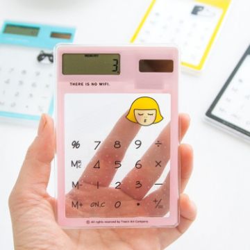 8 Digits LED Screen Calculator with Transparent Touch Pad & Solar Panel - 1