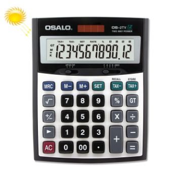 OSALO OS-2TV 12 Digits Desktop Tax Rate Calculator Solar Energy Dual Power - 1