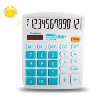 OSALO OS-837VC 12 Digits Colorful Desktop Calculator (Blue) - 1