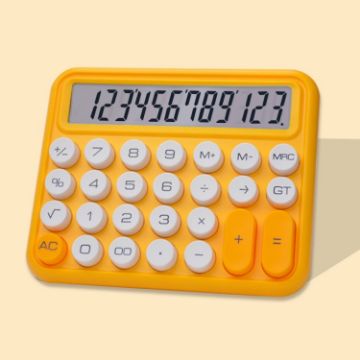 Picture of 12-digit Mechanical Keyboard Calculator Cute Big Buttons Calculator (Lemon Yellow)