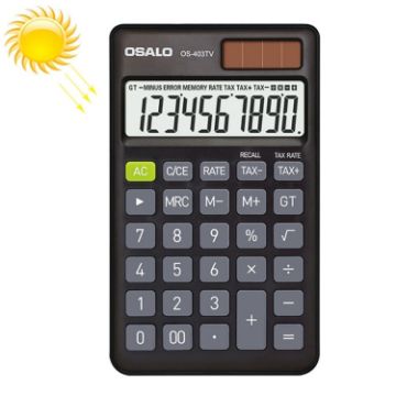 OSALO OS-403TV 10-digit LCD Screen Solar Dual Power Desktop Calculator - 1