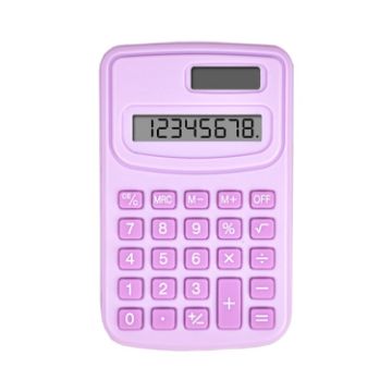 Small Solid Color Calculator Dormitory Student Office Exam Tool - Purple - 1