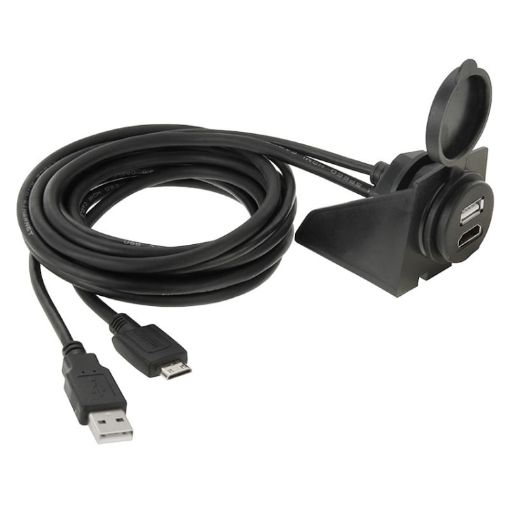USB 2.0 & Mini HDMI Male to USB 2.0 & HDMI Female Adapter Cable - 2m - 1