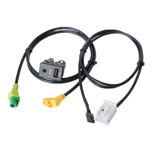 VW Magotan/Touran/Polo RCD510/310+ AUX USB Switch Holder + Cable Wiring - 1