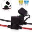 Dual Positive/Negative ATC Style Fuse Holder 10AWG Wire with Ring Terminals - 2