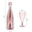 Champagne Wine Glasses Set + Wine Bottle - Transparent Blue - 3